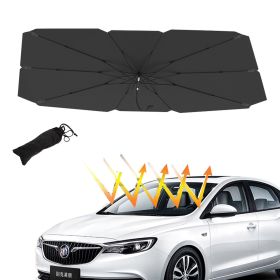 Foldable Windshield Sunshade with Ring Pull Cord UV Reflective Car Sun Umbrella for Sedan SUV Truck Heat Blocker Sun Visor for Front Window Inter